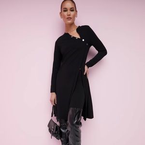 NWT - New York & Co. Asymmetric Button-Detail Slit-Side Top